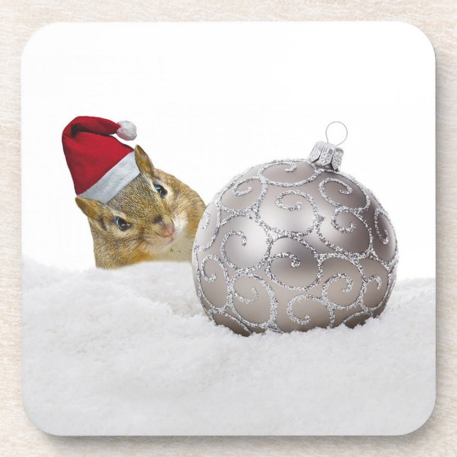 Dessous-de-verre Jours de Noël d'argent et de neige à Chipmunk (Devant)