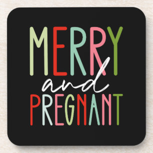 Dessous-de-verre Joyeuse et enceinte Noël Maman Grossesse