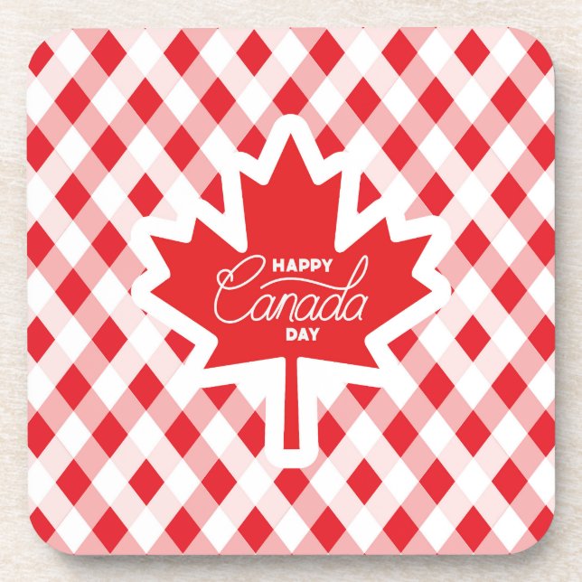 Dessous-de-verre Joyeuse fête du Canada.  (Devant)
