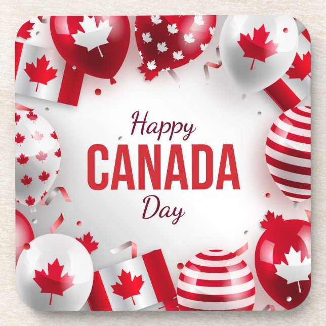 Dessous-de-verre Joyeuse fête du Canada.  (Devant)