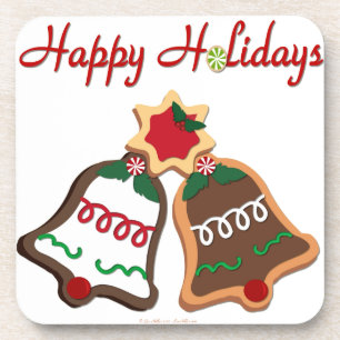 Dessous-de-verre Joyeuses Fêtes Cloches de Biscuit de Noël