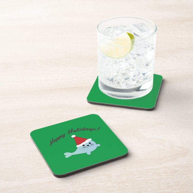 Dessous-de-verre Joyeuses vacances Père Noël Seal (Côté Droit)