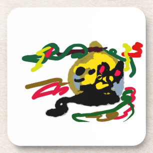 Dessous-de-verre Joyeux chat noir Halloween