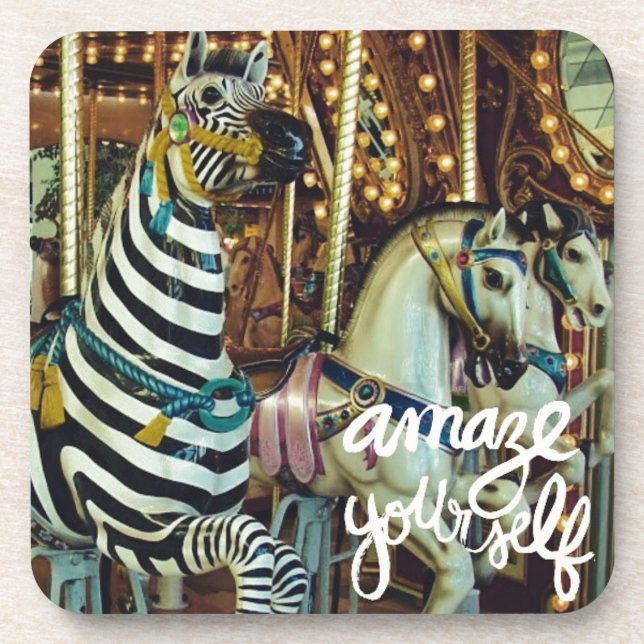 Dessous-de-verre Joyeux Cheval et Zebra Vous émerveiller (Devant)