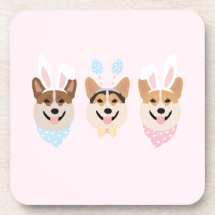 Dessous-de-verre Joyeux Chiens de Corgi gallois Pembroke de Pâques