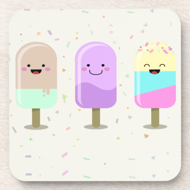 Dessous-de-verre Joyeux crème glacée Smiling Bars & Popsicles (Devant)