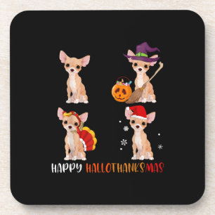 Dessous-de-verre Joyeux Hallothanksmas mignonne sorcière Turquie Sa