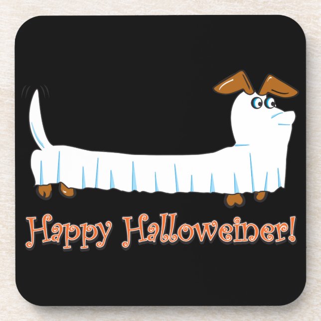 Dessous-de-verre Joyeux Halloween Dachshund (Devant)