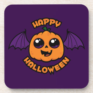 Dessous-de-verre Joyeux Halloween Kawaii Citrouille Éffrayante Cute