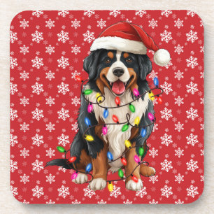 Dessous-de-verre Joyeux Noël Bernese Mountain Dog Santa Hat