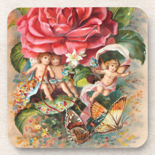 Dessous-de-verre Joyeux Noël - Carte postale vintage de l'ère victo