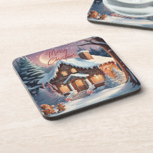 Dessous-de-verre Joyeux Noël Gingerbread Maison de vacances