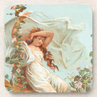 Dessous-de-verre Joyeux Noël lumineux et heureux, carte antique