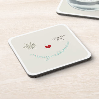 Dessous-de-verre Joyeux Noël mignon Flocon de neige Funky Visage Va