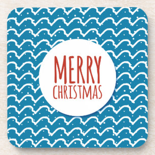 Dessous-de-verre Joyeux Noël Motif sans couture Texture bleue