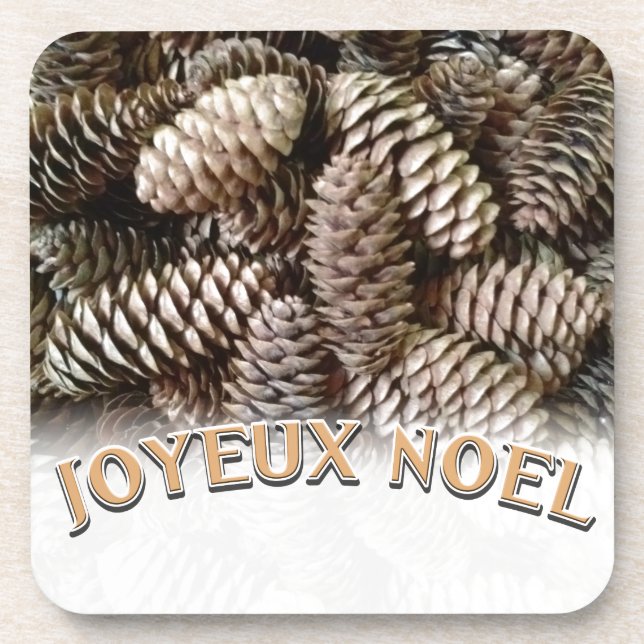 Dessous-de-verre Joyeux Noel Noël Pine Cône de Noël (Devant)