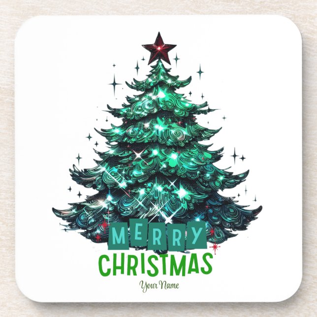 Dessous-de-verre Joyeux sapin de Noël (Devant)