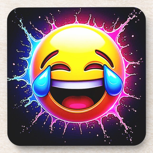 Dessous-de-verre Joyful Splash: Laughing Emoji Art (Devant)