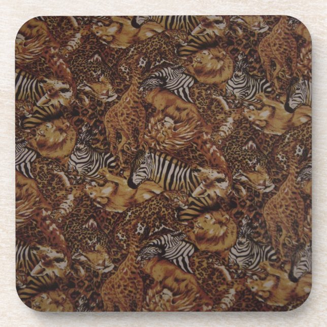 DESSOUS-DE-VERRE JUNGLE ANIMAL SAFARI (Devant)