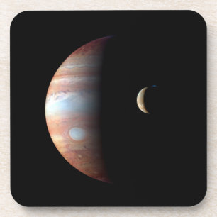 Dessous-de-verre Jupiter Géant Gaz Planète & Io Galilée Lune