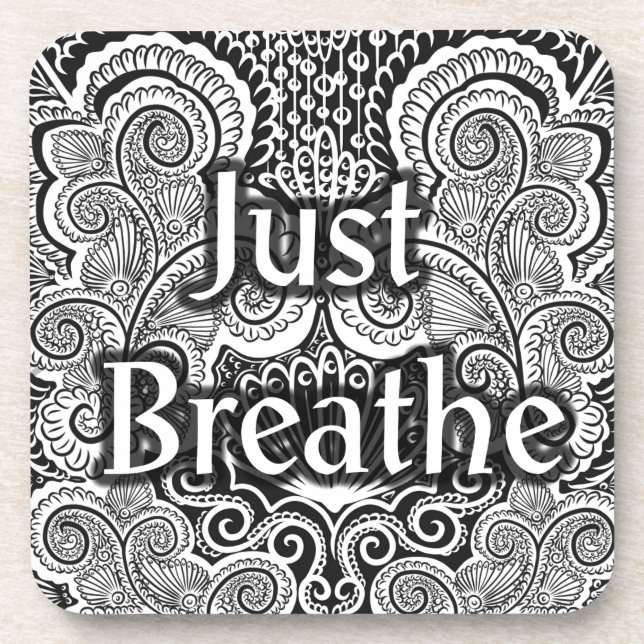 Dessous-de-verre Just Breathe - Calmer Mandala Inspiré (Devant)