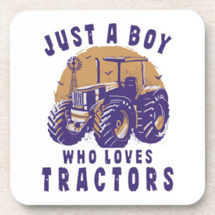 Dessous-de-verre Juste un garçon qui aime les tracteurs et les cami