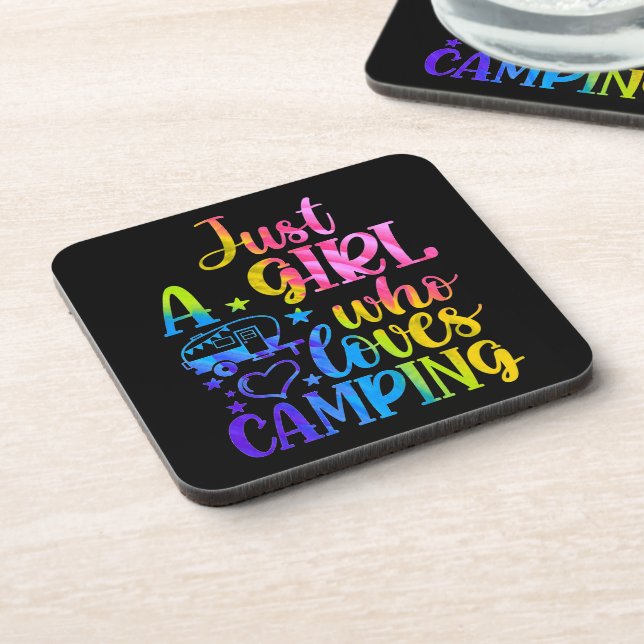 Dessous-de-verre Juste une fille qui aime camper    (Côté gauche)