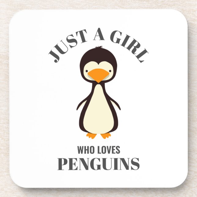 Dessous-de-verre Juste une fille qui aime les pingouins (Devant)