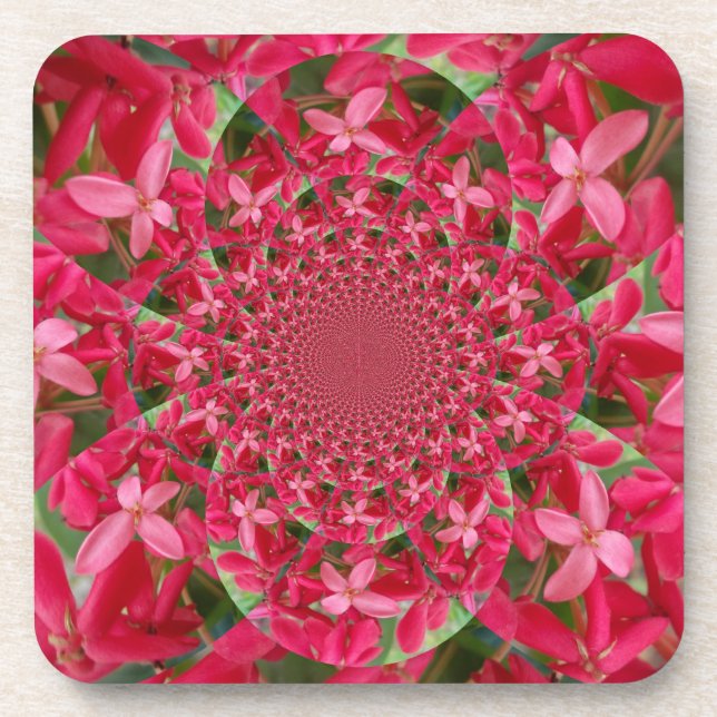 Dessous-de-verre Kaleidoscope de Crimson : Blood Milkweed Flower Ar (Devant)