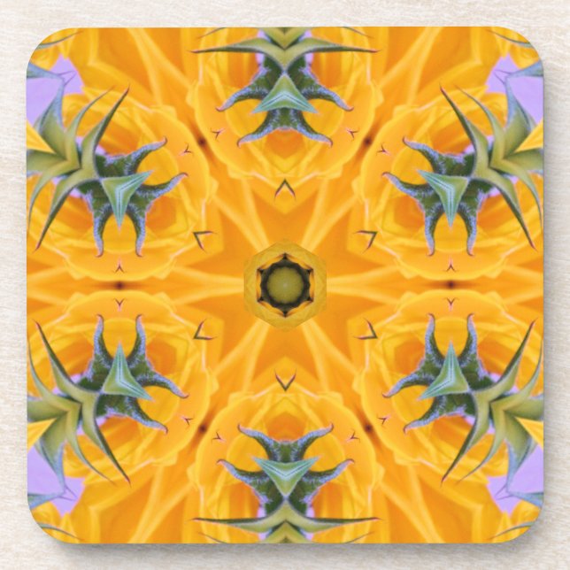 Dessous-de-verre Kaleidoscope Pétales de tournesol jaune (Devant)