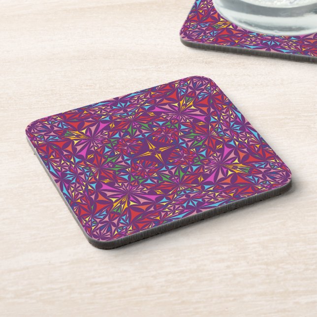 Dessous-de-verre Kaleidoscope Violet Motif Orné (Côté gauche)