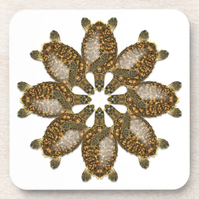 Dessous de verre kaléïdoscopiques de tortue de mer (Devant)