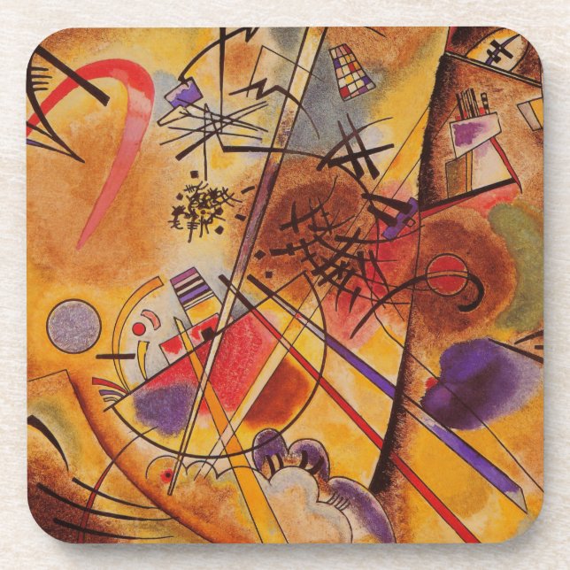 Dessous-de-verre Kandinsky Brown jaune bleu rouge (Devant)