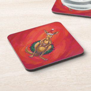 Dessous-de-verre Kangaroo Xmas En Rouge