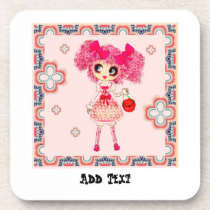 Dessous-de-verre Kawaii Girl Pinky si doux