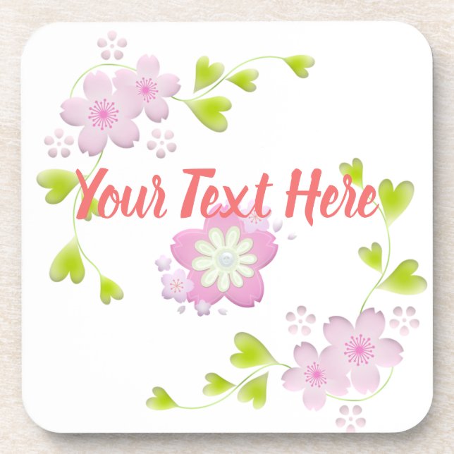 Dessous-de-verre Kawaii Style Sakura Fleur d'arbre de cerisier (Devant)