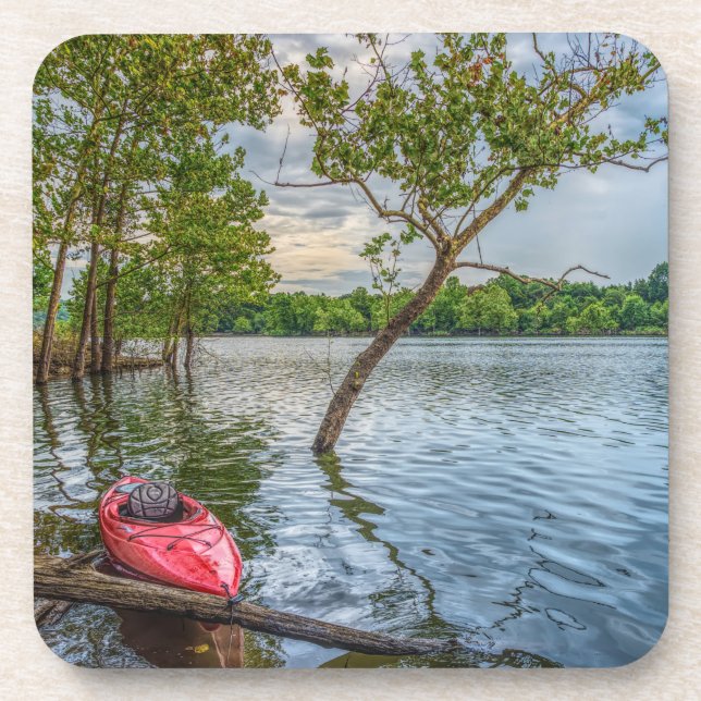 Dessous-de-verre Kayak Flottant Sur Le Lac Table Rock (Devant)