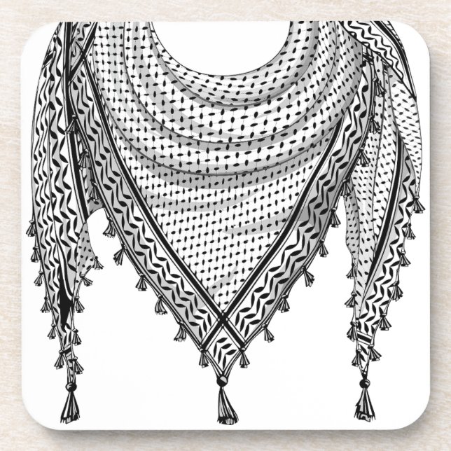 Dessous-de-verre Keffiyeh Écharpe palestinienne tissu traditionnel (Devant)