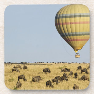Dessous-de-verre Kenya, Masai Mara. Touristes en montgolfière