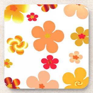 Dessous-de-verre Khonceptes floraux en Orange et Or