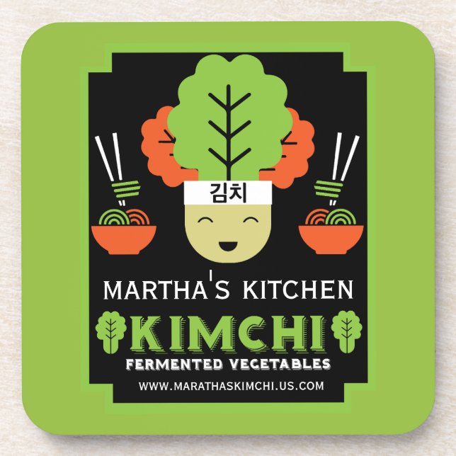 Dessous-de-verre Kimchi Cuisine Maison Nourriture Fabriquée (Devant)