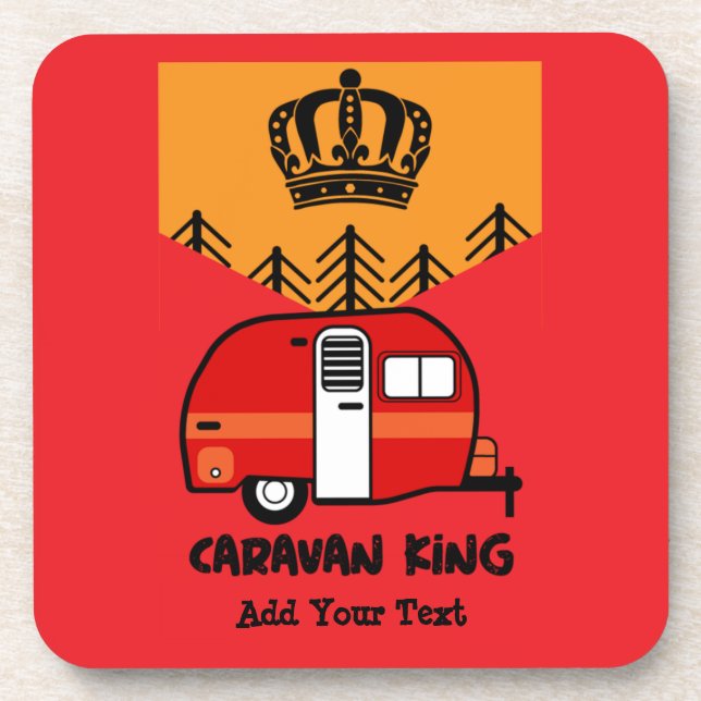 Dessous-de-verre King of the Camper - Drôle Camping RV Coffee Mu (Devant)