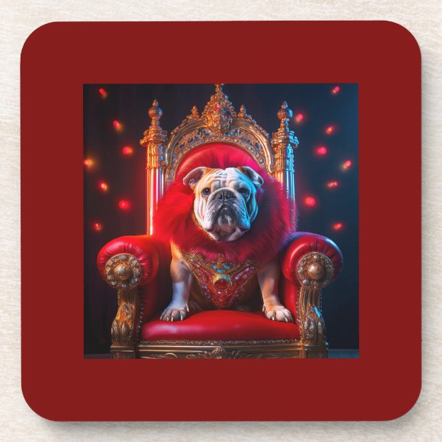 Dessous-de-verre King Winnie Le Bulldog Sur Son Trône (Devant)