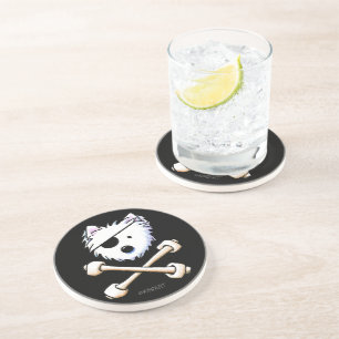 Dessous de verre KiniArt Pirate Westie Crossbones