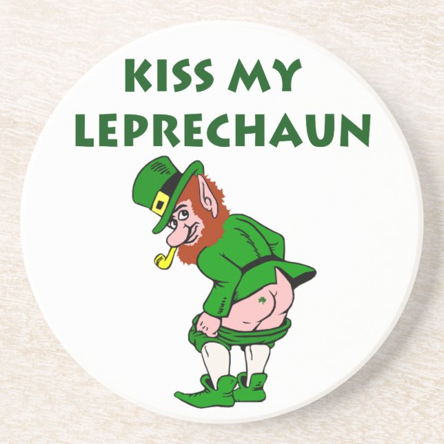 Dessous de verre Kiss My Leprechaun (Devant)