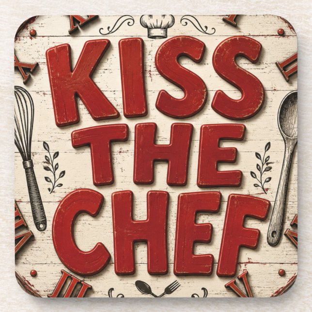 Dessous-de-verre Kiss the Chef Rustic Farmhouse Kitchen (Devant)
