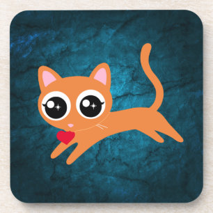 Dessous-de-verre Kitty Cat Heart Thief Cute Cadeau