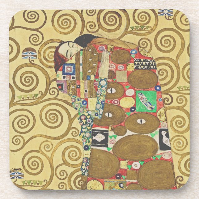 Dessous de verre Klimt Embrasse Or Art (Devant)
