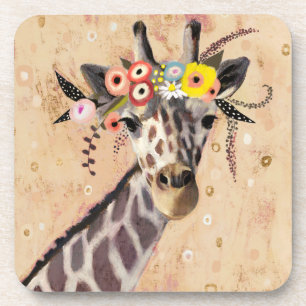 Dessous-de-verre Klimt Giraffe   Couronne De Fleurs