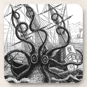 Dessous-de-verre Kraken Eatting un bateau de navigation